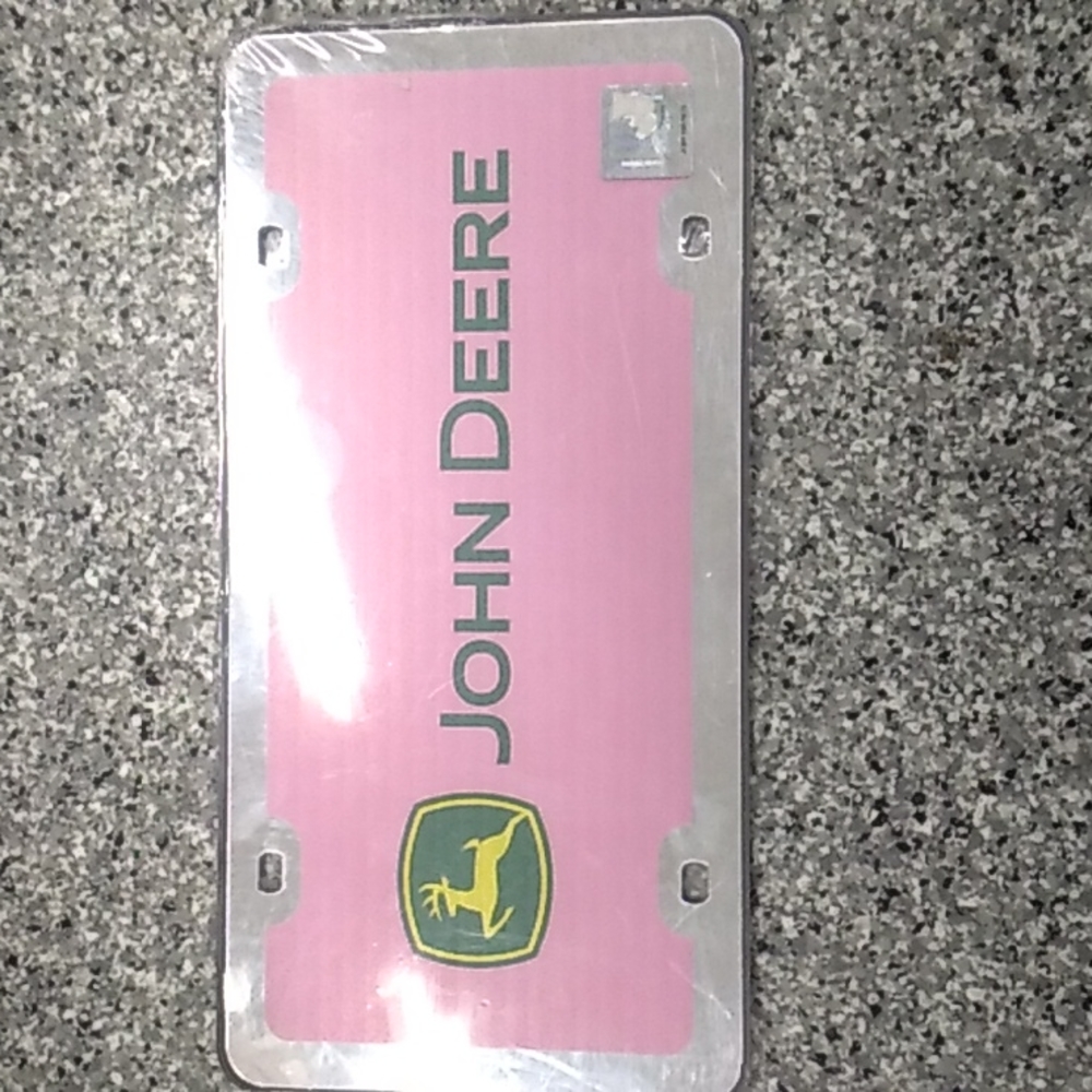 John Deere Pink License Plate